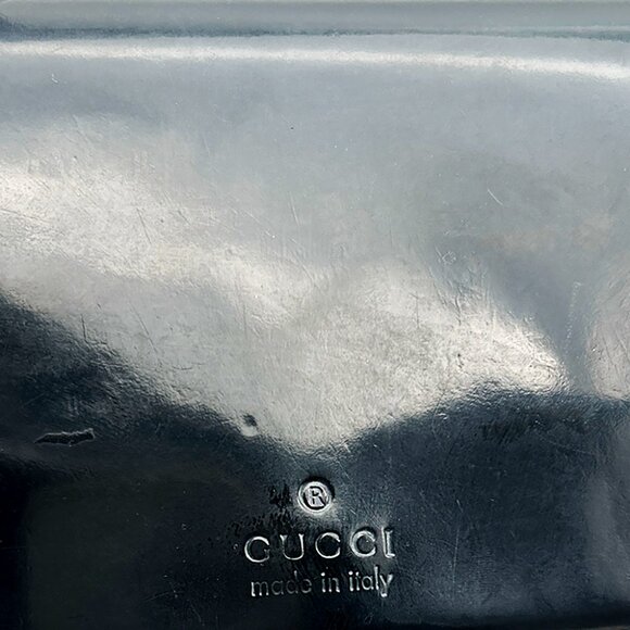 Gucci Patent Leather Long Wallet Black Unisex - Picture 10 of 11